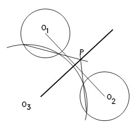EJE RADICAL DE DOS CIRCUNFERENCIAS EXTERIORES DE IGUAL RADIO