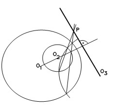 EJE RADICAL DE DOS CIRCUNFERENCIAS, UNA INTERIOR A OTRA